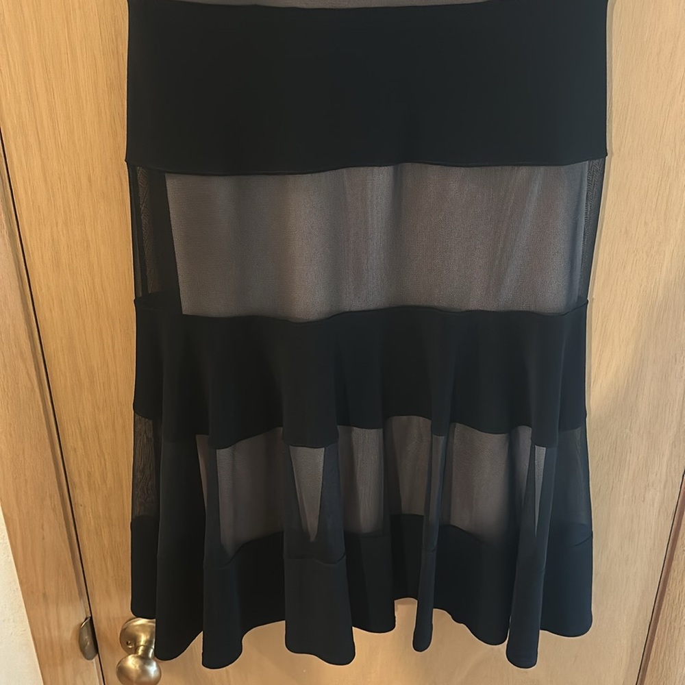 Joseph Ribkoff Women’s Sheer Layered Mesh Fit and Flare Dress Black Size 8 - Picture 3 of 9